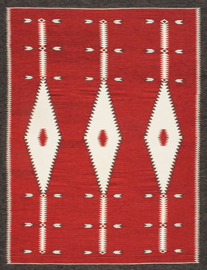 Pasargad Pasargad Home Tuscany Reversible Flatweave Wool Rug With Tribal Geometric Design PNT-402 9x12