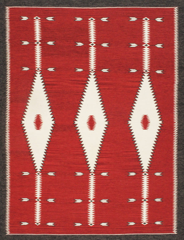 Pasargad Pasargad Home Tuscany Reversible Flatweave Wool Rug With Tribal Geometric Design PNT-402 9x12