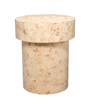 Jamie Young Co. Configuration Burl Coffee Table With Bleached Mosaic Veneer, Hollow Base, Timeless Coastal-Eclectic Charm 24"H x 20"W x 20"D 20CONF-STBB