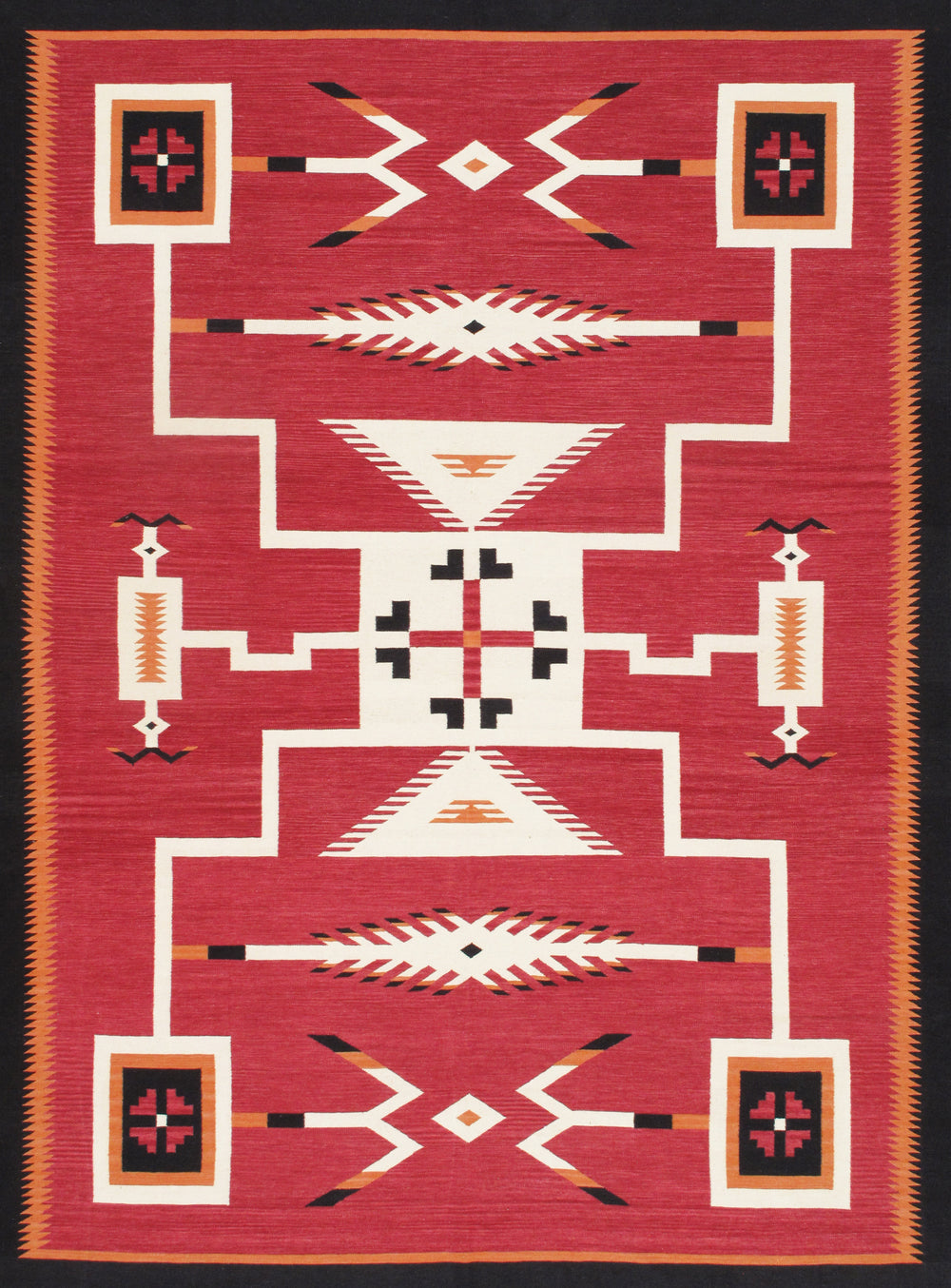 Pasargad Pasargad Home Tuscany Reversible Flatweave Wool Rug With Tribal Geometric Pattern PNT-403 9x12