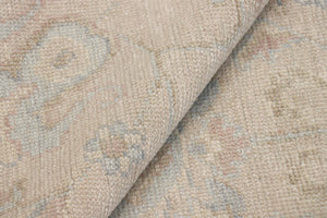 Pasargad Pasargad Hand-Knotted Oushak Wool Rug in Neutral Beige — Durable, Soft Pile with Subtle Geometric Motif 10' 1'' X 13'11'' PAJ-410 10x14