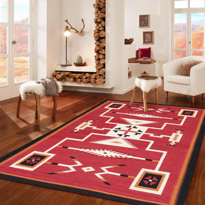 Pasargad Pasargad Home Tuscany Reversible Flatweave Wool Rug With Tribal Geometric Pattern PNT-403 9x12