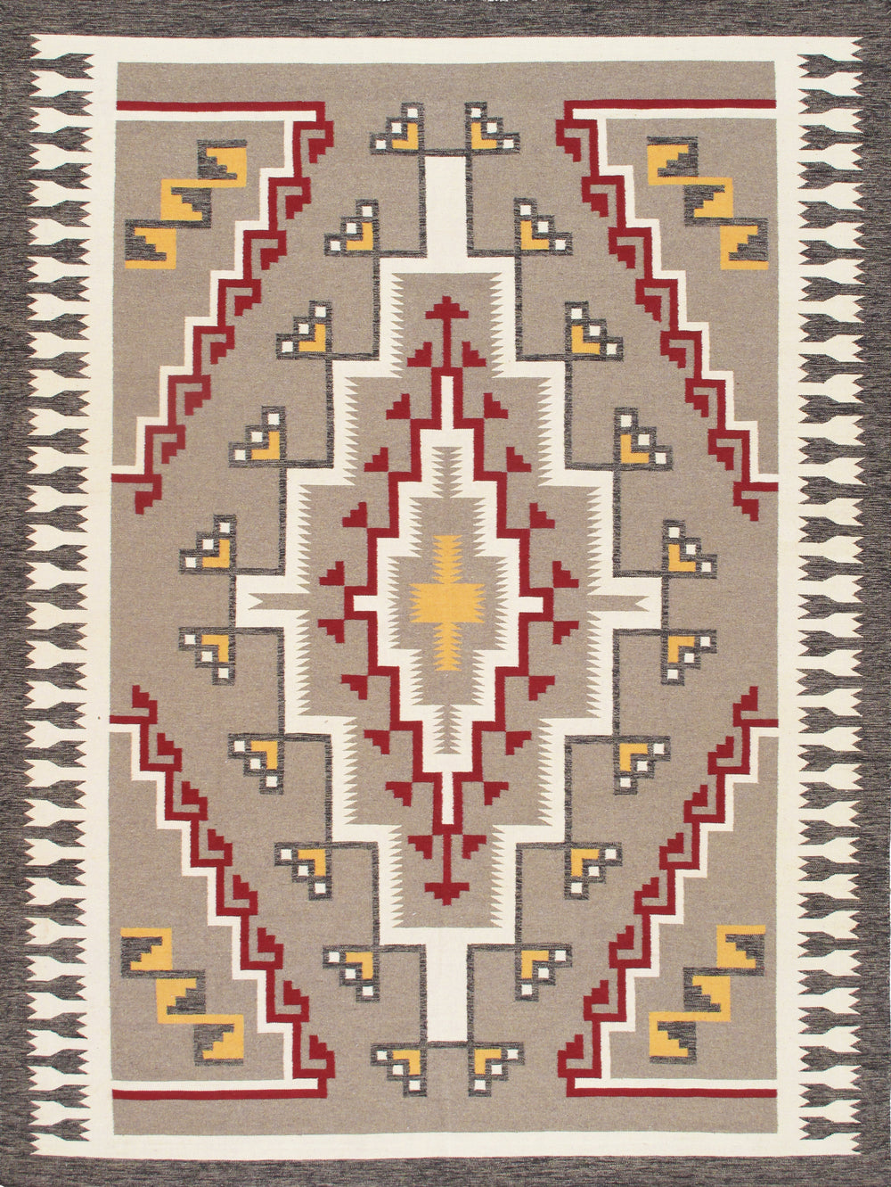 Pasargad Pasargad Home Tuscany Reversible Wool Flatweave Rug Tribal Geometric Living Room PNT-404 9x12