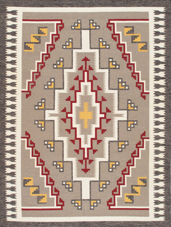 Pasargad Pasargad Home Tuscany Reversible Wool Flatweave Rug Tribal Geometric Living Room PNT-404 9x12