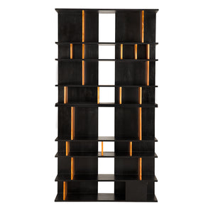 R. Morton Solid Teak Open Bookcase with Sculptural Compartments for Modern Living Spaces