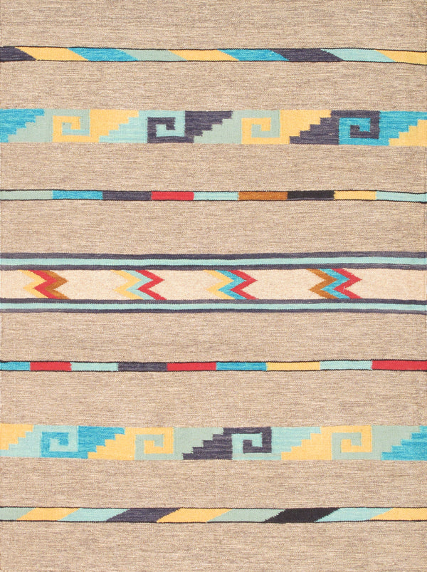 Pasargad Pasargad Home Tuscany Reversible Flatweave Wool Rug Tribal Geometric For Living Areas PNT-405 4x6
