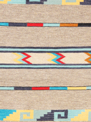 Pasargad Pasargad Home Tuscany Reversible Flatweave Wool Rug Tribal Geometric For Living Areas PNT-405 4x6