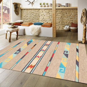 Pasargad Pasargad Home Tuscany Reversible Flatweave Wool Rug Tribal Geometric For Living Areas PNT-405 4x6