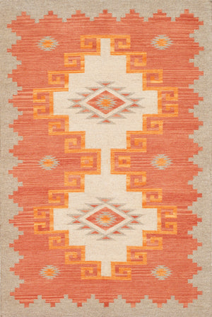 Pasargad Pasargad Home Tuscany Reversible Flatweave Wool Rug Tribal Geometric For Any Room PNT-407 4x6