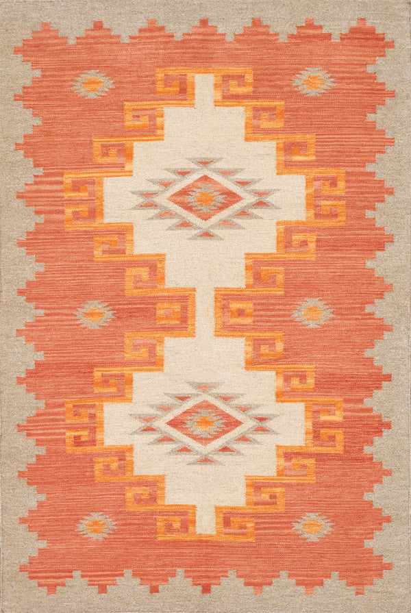 Pasargad Pasargad Home Tuscany Reversible Flatweave Wool Rug Tribal Geometric For Any Room PNT-407 4x6