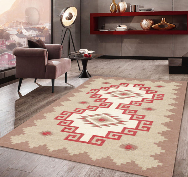 Pasargad Pasargad Tuscany Reversible Flatweave Wool Rug Geometric Tribal Artisan Woven Accent PNT-409 4x6