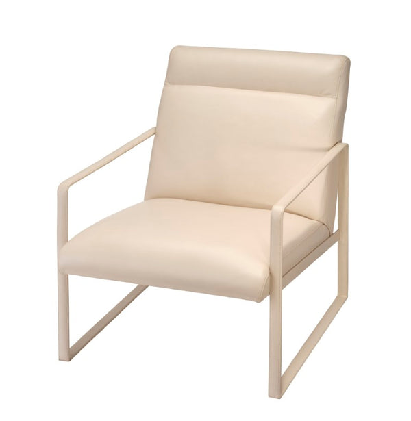 Jamie Young Co. Hemingway Leather Accent Chair With Hand-Forged Iron Frame, Full-Grain Upholstery, Luxe Comfort 32"H x 26.5"W x 27"D 20HEMI-CHCR