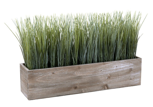 Monarch Specialties Artificial Grass Tabletop Accent With Lifelike Blades In Weathered Wood Pot, Low-Maintenance Modern Decor, 12" Tall, Durable Warranty GREEN,BROWN,WHITE I 9374