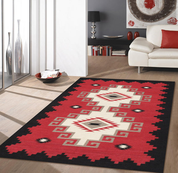 Pasargad Pasargad Home Tuscany Wool Flatweave Rug Reversible Geometric Design For Any Room PNT-411 4X6