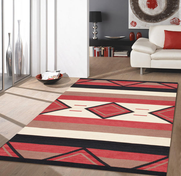 Pasargad Pasargad Tuscany Reversible Flatweave Wool Rug Tribal Geometric For Living Rooms PNT-412 4X6