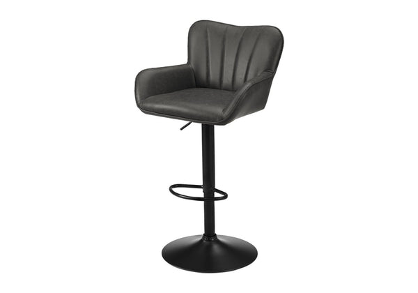 Monarch Specialties Barstool, Set Of 2 Swivel Adjustable Height Counter To Bar Seating With Padded Curved Backrest And Metal Frame GREY,BLACK I 2330