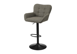 Monarch Specialties Barstool, Set Of 2 Swivel Adjustable Height Counter To Bar Seating With Padded Curved Backrest And Metal Frame TAUPE,BLACK I 2331