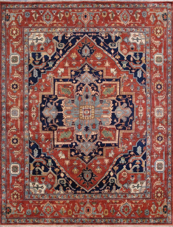 Pasargad Pasargad Serapi Hand-Knotted Wool Rug with Tribal Motifs, Aged Patina, Durable Luxe Texture 10' 0'' X 10' 1'' PB-20 10X10