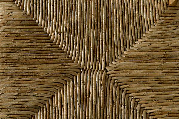 Faley Solid Teak Dining Chair with Woven Seagrass Seat for Coastal Bohemian Rooms