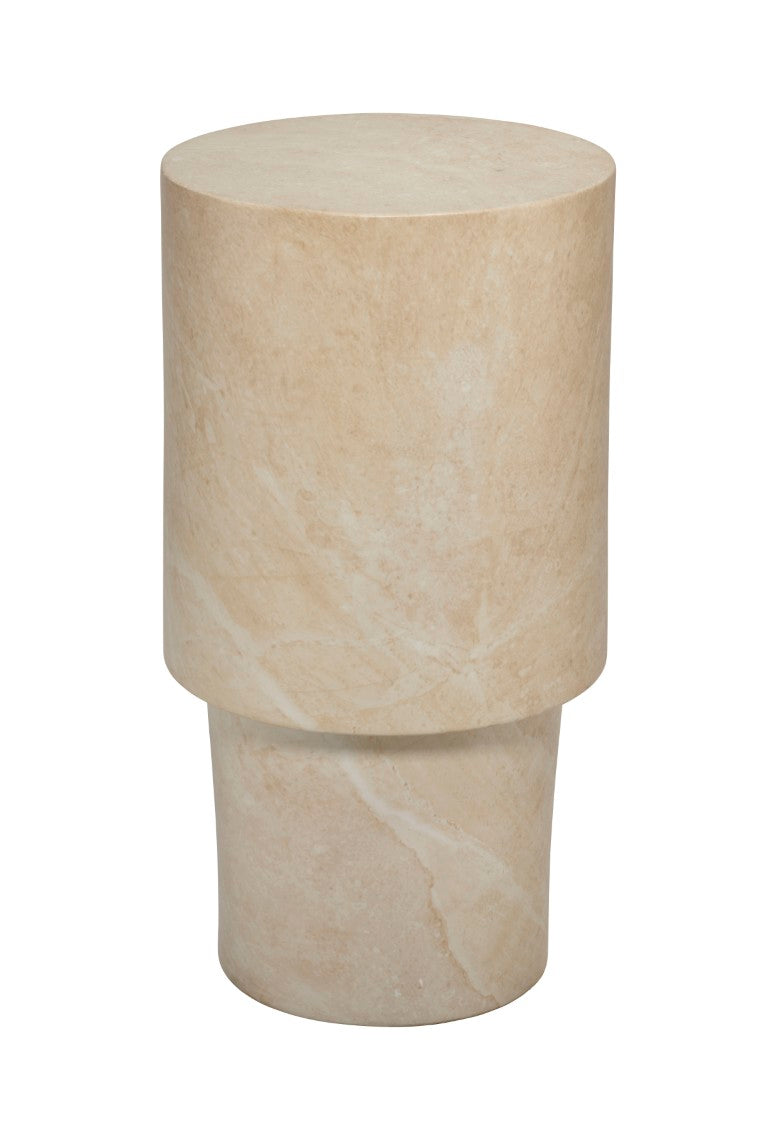 Jamie Young Co. St. Germain Drink Table Hand-Finished Faux Travertine Concrete Accent Table, Indoor/Outdoor Charm 20"H x 11"W x 11"D 20STGE-DTLCR