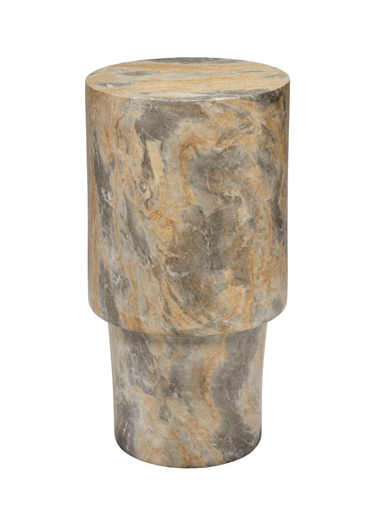 Jamie Young Co. St. Germain Concrete Drink Table With Grey Faux-Marble Finish, Slim Outdoor-Safe Side Table, 150 Lb Capacity 20"H x 11"W x 11"D 20STGE-DTLGR