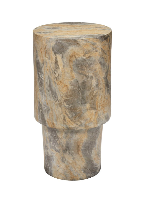 Jamie Young Co. St. Germain Concrete Drink Table With Grey Faux-Marble Finish, Slim Outdoor-Safe Side Table, 150 Lb Capacity 20"H x 11"W x 11"D 20STGE-DTLGR