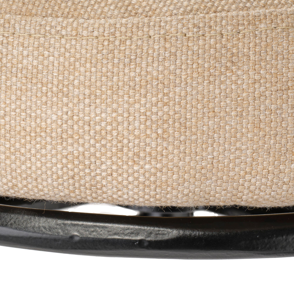 Jamie Young Co. Asteria Hand-Forged Iron Counter Stool With Plush Performance Fabric Seat, Footrest & Floor Protectors 31"H x 19"W x 19"D 20ASTE-BSBK
