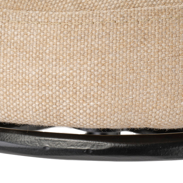 Jamie Young Co. Asteria Hand-Forged Iron Counter Stool With Plush Performance Fabric Seat, Footrest & Floor Protectors 31"H x 19"W x 19"D 20ASTE-BSBK