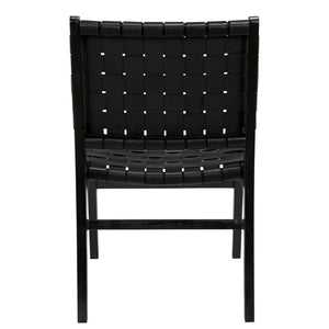 Dede Handwoven Leather Dining Chair Solid Teak Frame Scandinavian Minimalist Style