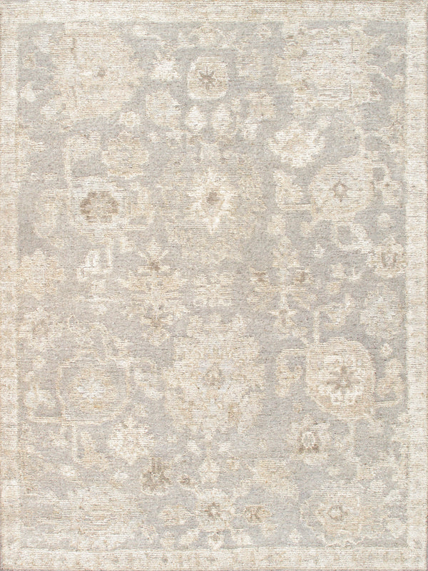 Pasargad Pasargad Home Oushak Hand-Knotted Wool Rug Floral Motif For Living Or Dining Room PLI-08 9X12