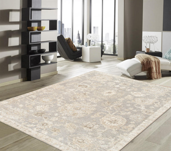 Pasargad Pasargad Home Oushak Hand-Knotted Wool Rug Floral Motif For Living Or Dining Room PLI-08 9X12