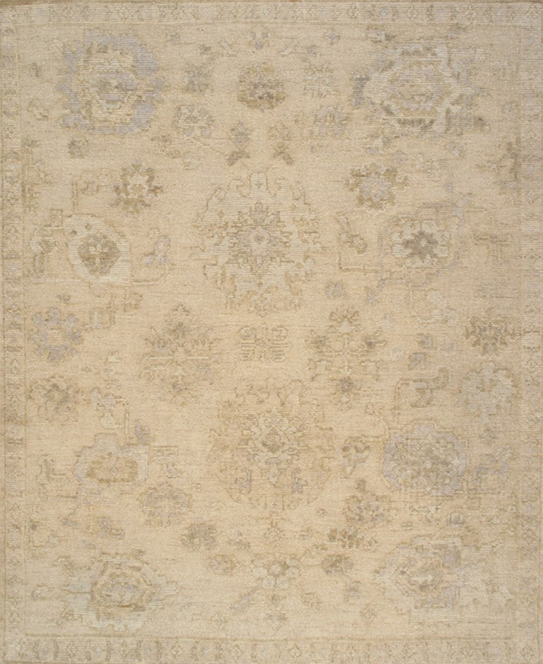 Pasargad Pasargad Hand‑Knotted Oushak Wool Rug in Cream — Timeless geometric motif, plush durable pile, elegant warmth 8' 2'' X 10' 1'' PLI-01 8x10
