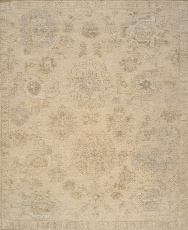 Pasargad Pasargad Hand‑Knotted Oushak Wool Rug in Cream — Timeless geometric motif, plush durable pile, elegant warmth 8' 2'' X 10' 1'' PLI-01 8x10