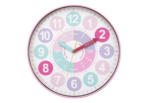 Monarch Specialties Clocks, 18" Round Juvenile Wall Clock With Multi-Color Dial, Large Numerals & Silent Quartz Movement WHITE,GREEN,PINK,PURPLE,YELLOW I 9102