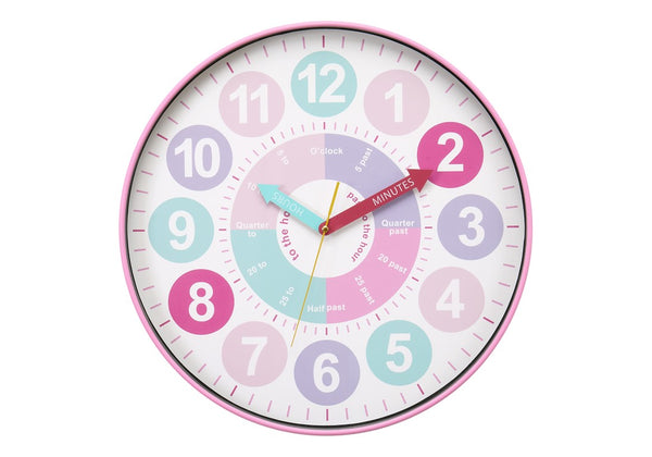 Monarch Specialties Clocks, 18" Round Juvenile Wall Clock With Multi-Color Dial, Large Numerals & Silent Quartz Movement WHITE,GREEN,PINK,PURPLE,YELLOW I 9102