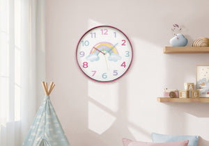 Monarch Specialties Clocks, 18" Round Juvenile Wall Clock With Silent Quartz Movement, Multi-Color Face For Kids WHITE,GREEN,PINK,PURPLE,YELLOW I 9103
