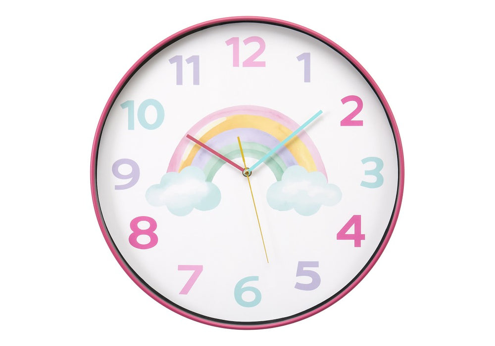Monarch Specialties Clocks, 18" Round Juvenile Wall Clock With Silent Quartz Movement, Multi-Color Face For Kids WHITE,GREEN,PINK,PURPLE,YELLOW I 9103