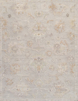 Pasargad Pasargad Oushak Hand-Knotted Silver Wool Runner 2'9" x 11'0" — Plush Geometric Hallway Rug, Durable Elegance PLO-106 3X11