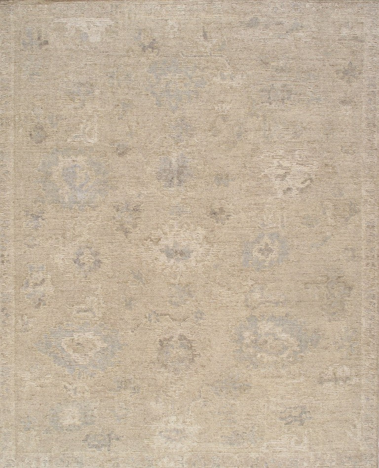 Pasargad Pasargad Oushak Hand-Knotted Cream Wool Rug 8'3" x 10'3" — Plush, Durable Geometric Vintage Charm PLO-72 8X10