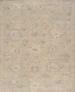 Pasargad Pasargad Oushak Hand-Knotted Cream Wool Rug 8'3" x 10'3" — Plush, Durable Geometric Vintage Charm PLO-72 8X10