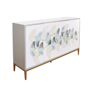 Pasargad Pasargad Home Annabelle Floral Sideboard With Bronze Accents For Dining Or Entryway PPH-Y4