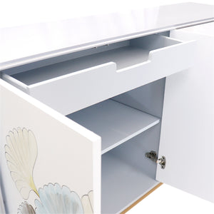 Pasargad Pasargad Home Annabelle Floral Sideboard With Bronze Accents For Dining Or Entryway PPH-Y4