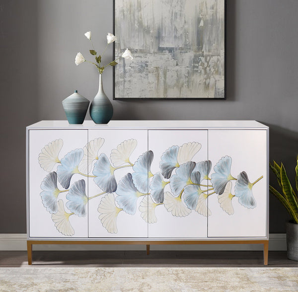 Pasargad Pasargad Home Annabelle Floral Sideboard With Bronze Accents For Dining Or Entryway PPH-Y4