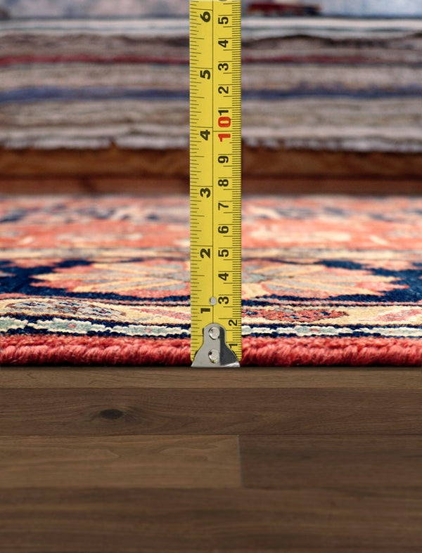 Pasargad Pasargad Serapi Hand-Knotted Wool Rug 4'10" x 8'0" — Rust & Navy Vintage Patina, Durable Artisanal Pile PSJ-23A 5x8
