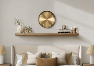Monarch Specialties Clocks, 12" Round Wall Clock With Metallic Face And Quiet Quartz Movement For Modern Spaces GOLD,BLACK,SILVER I 9112