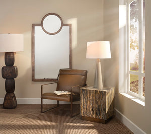 Jamie Young Co. Keystone Vellumn Wall Mirror — Large Art Deco Grey Vellum Frame, Handcrafted High-Gloss Accent Piece 62"H x 36"W x 1.5"D 6KEYS-MIDO