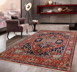 Pasargad Pasargad Serapi Hand-Knotted Wool Rug with Tribal Motifs, Aged Patina, Durable Luxe Texture 11'11'' X 15' 3'' PB-20 12X15