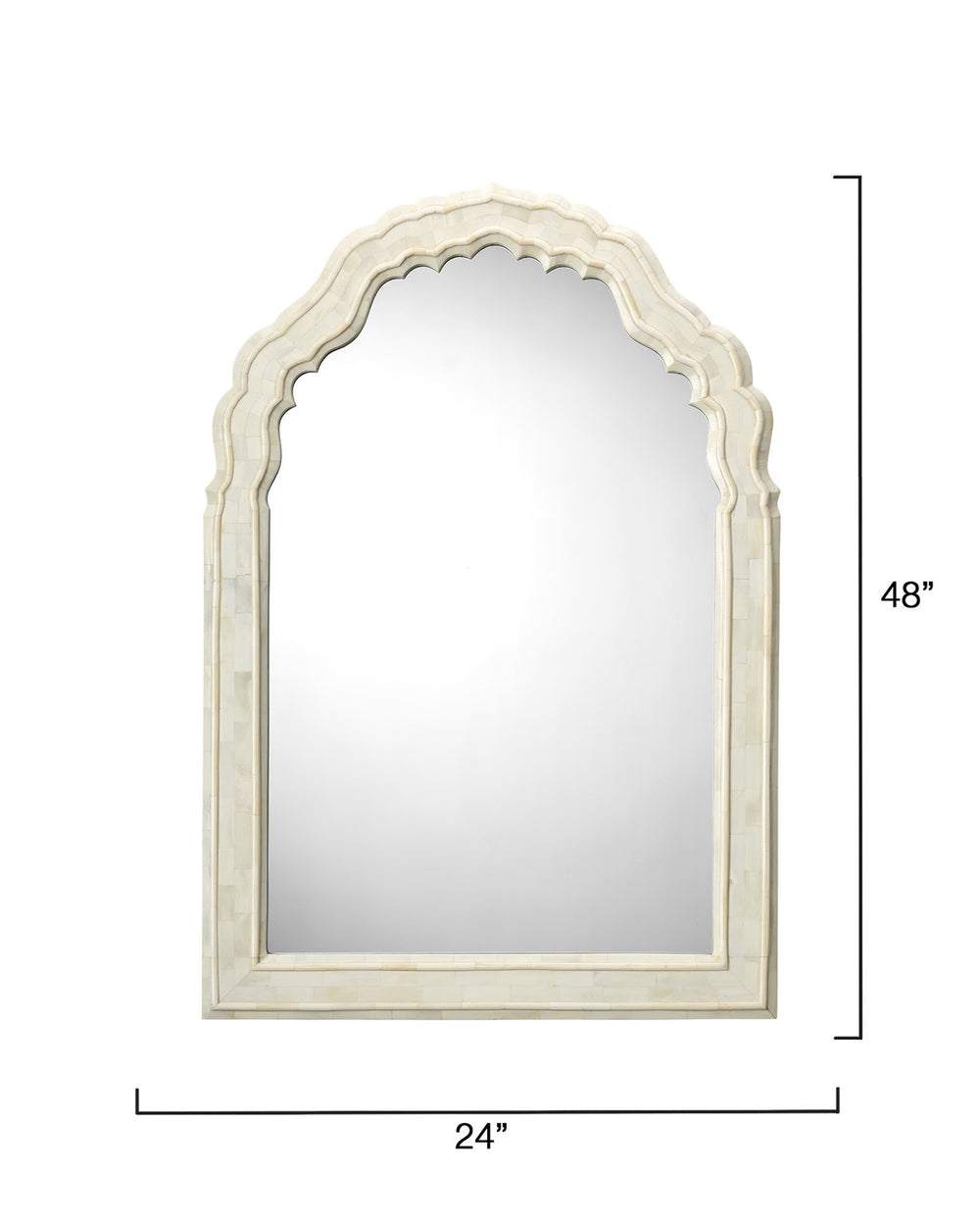 Jamie Young Co. Chateau Camel Bone Arch Mirror — Handcrafted Inlay, Large Elegant Arched Focal Point For Entryways 6CHAT-MIWH