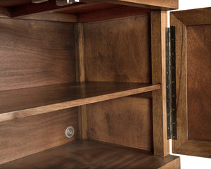 Quadrant Geometric 4 Door Walnut Veneer Sideboard Modern Storage for Dining Rooms