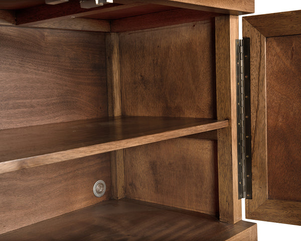 Quadrant Geometric 4 Door Walnut Veneer Sideboard Modern Storage for Dining Rooms